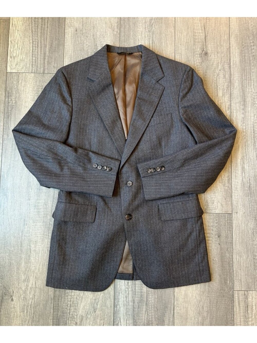 VINTAGE Hunter Haig Blazer Size 40 Gray Wool Suit Jacket 2 Button Kentucky Derby
